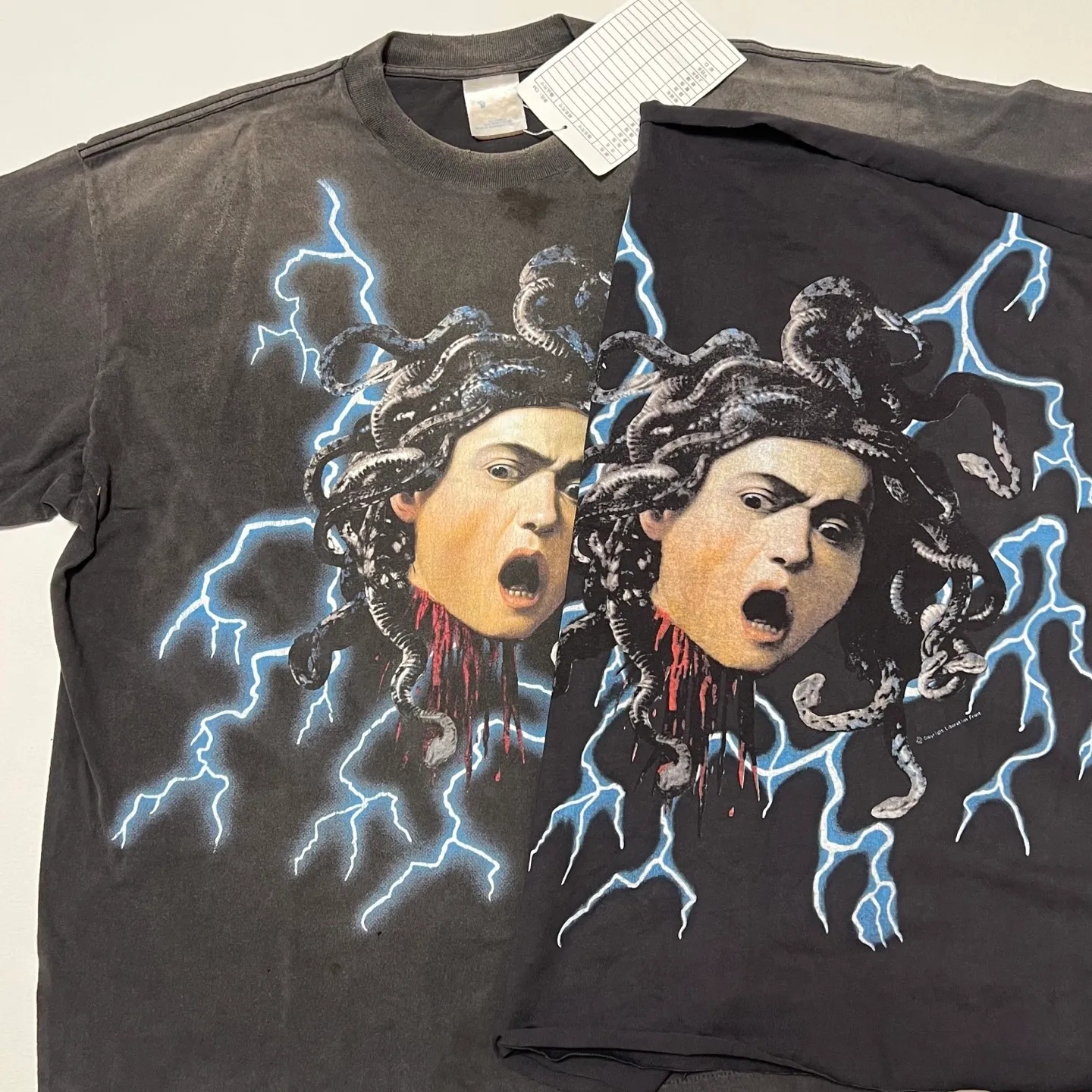 Printing proofing SAINT Mxxxxxx MEDUSA SS TEE/BLK Medusa Hydra retro sulfur dyed short sleeves washed black S-XL